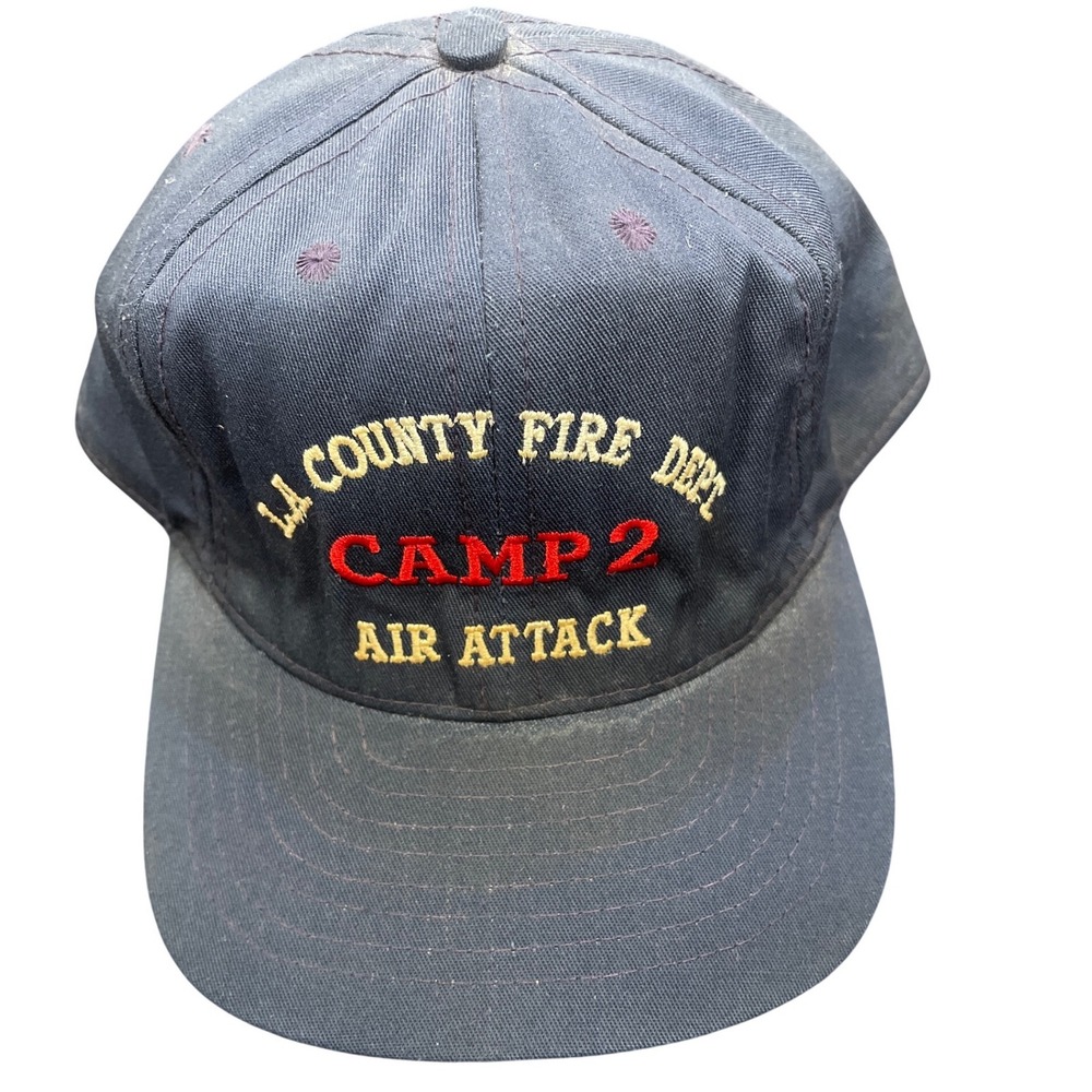 Vintage LA County Fire Dept Camp 2 Air Attack Snapback Hat California Headwear